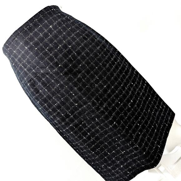 NWOT! JONES NEW YORK! FINE WOOL BLACK/WHITE NUBBY WEAVE PLAID PENCIL SKIRT! SZ 6 - Picture 8 of 8